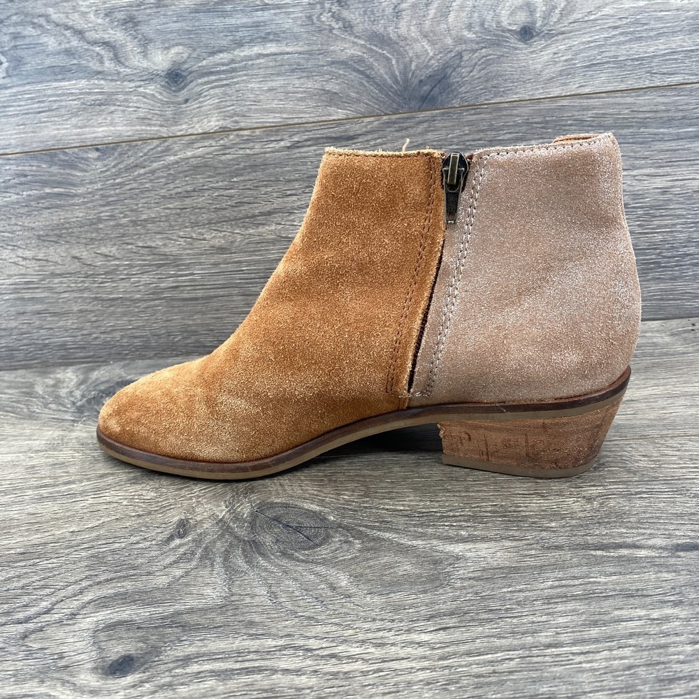 Frye & Co Suede Leather‎ Caden Slip On Ankle Bootie Block Heels Women's Size 8 - Picture 3 of 11